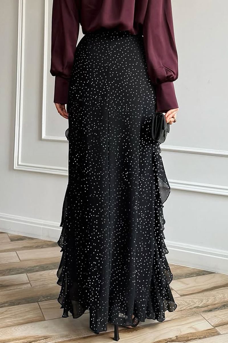 Ruffle Detail Polka Dot Skirt