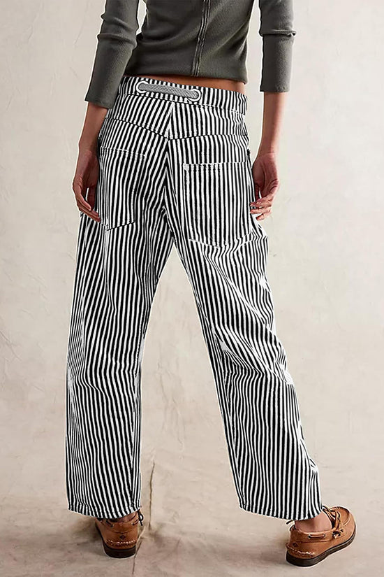 Striped Pattern Casual Loose Fit Pants