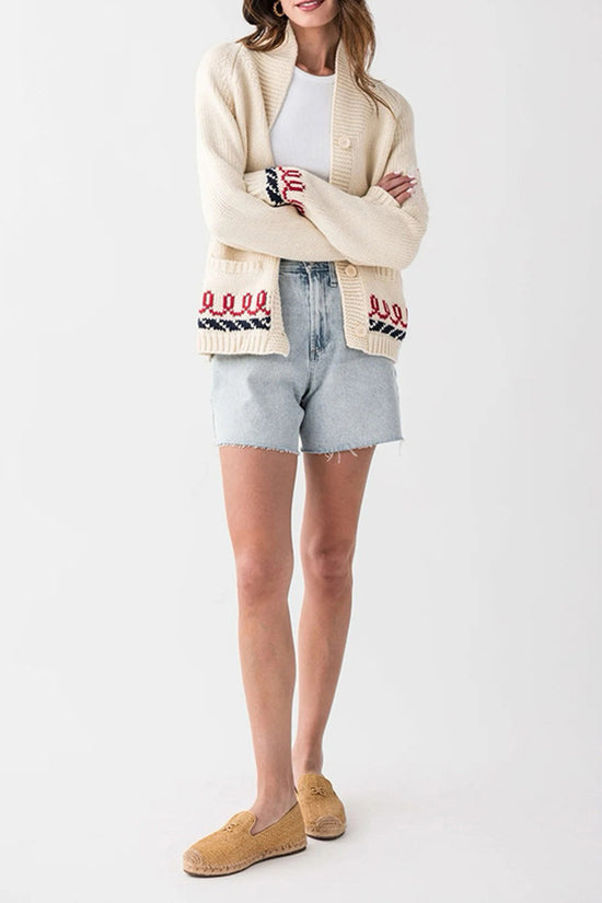 Whale Button-Front Cardigan