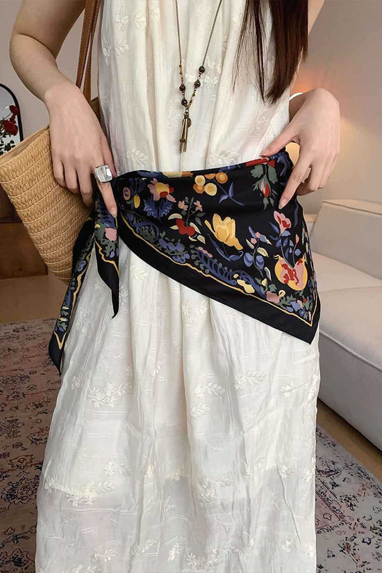 Floral Print Tie-Waist Scarf