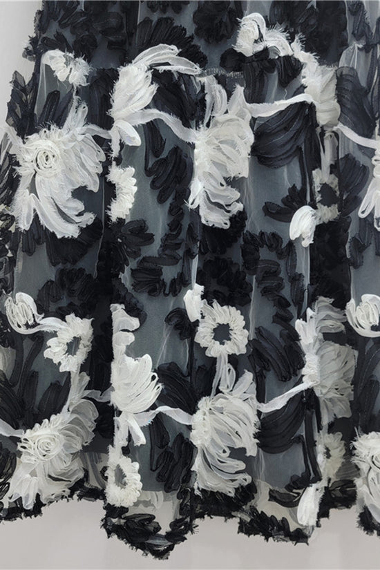 Floral Texture Midi Skirt