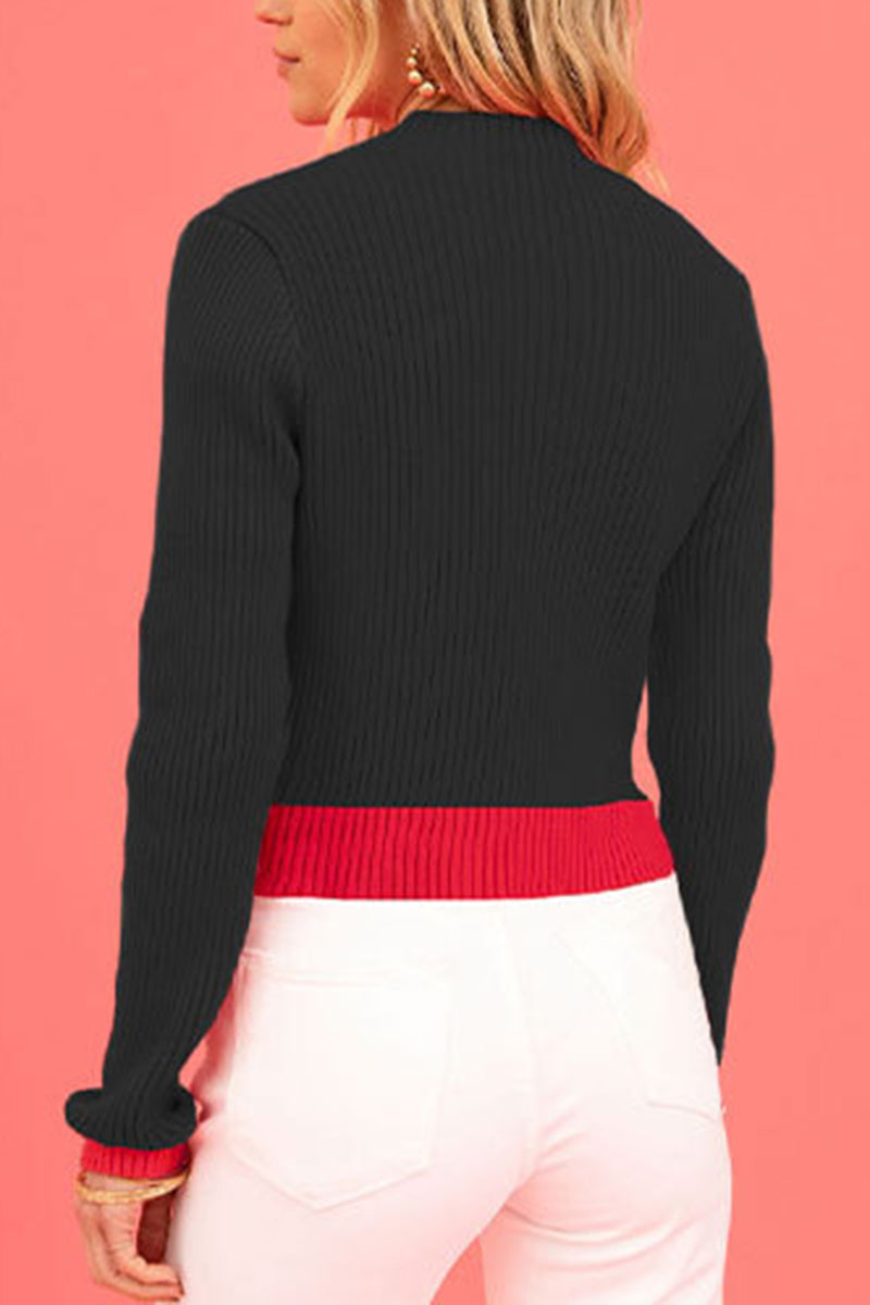 Heart Detail Ribbed Sweater