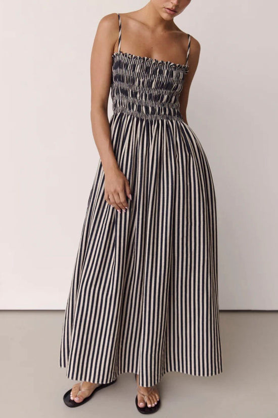Striped Smocked Maxi Dress