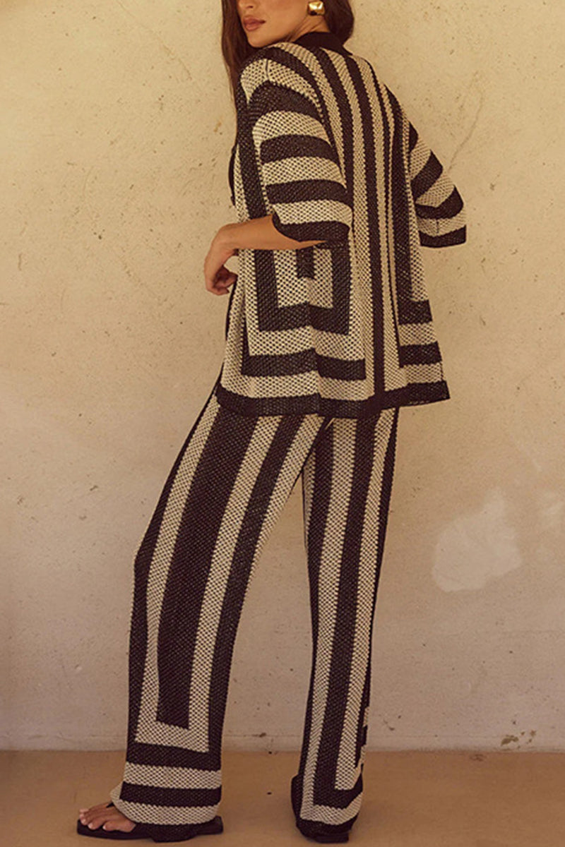 Striped Sleeve and Pants Set