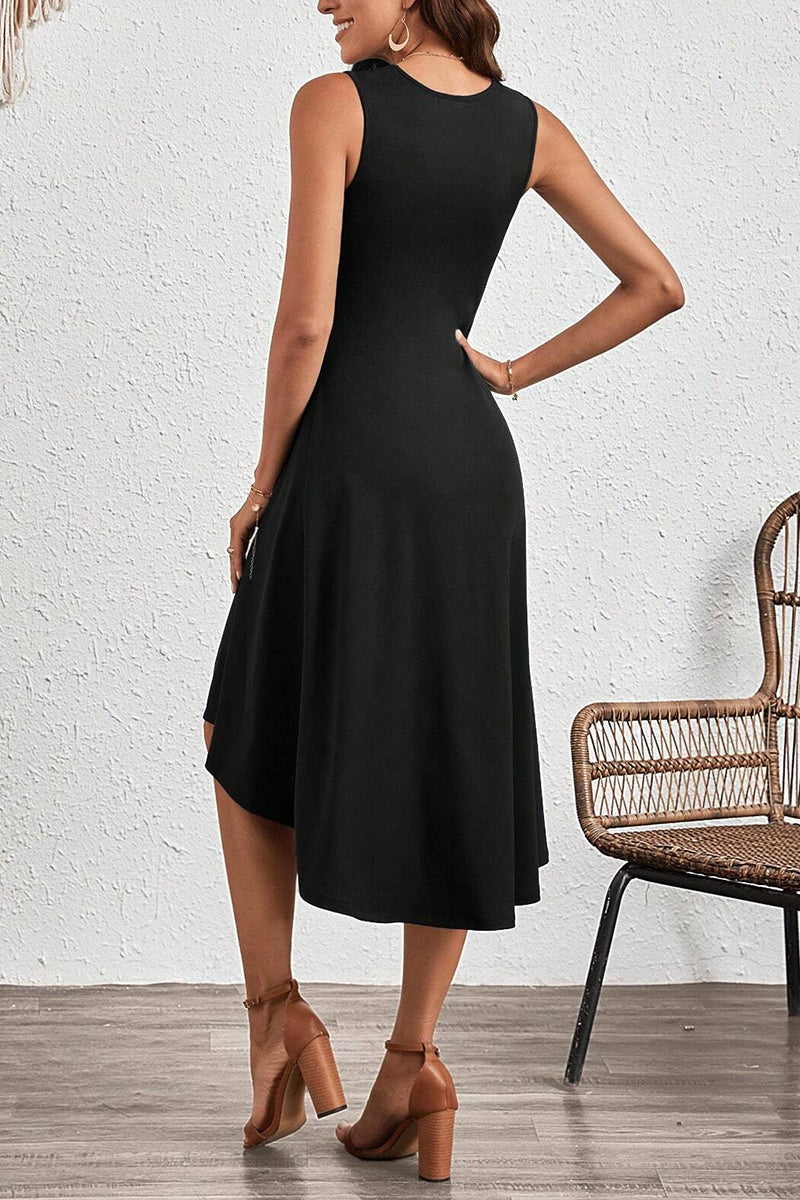 Asymmetric Sleeveless Casual Dress