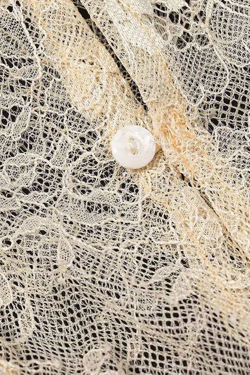 Elegant Lace Long Sleeve Slip Dress