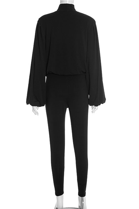 Elegant Draped Choker Neck Pant Set