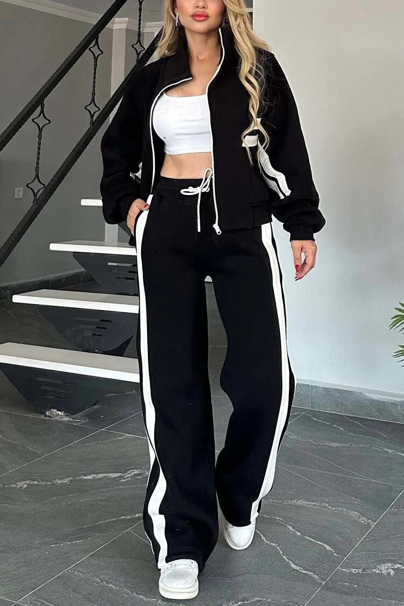 Sporty Stripe Activewear Set