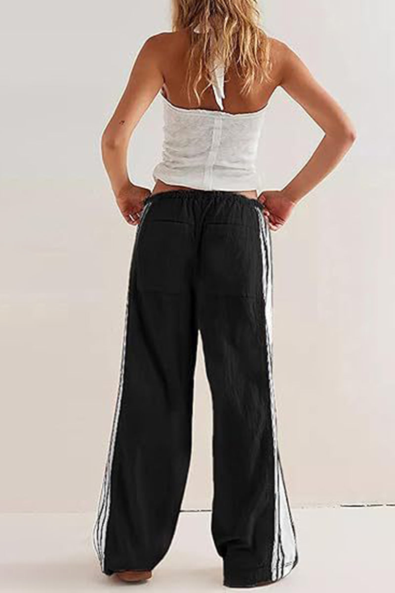 Striped Drawstring Jogger Pants