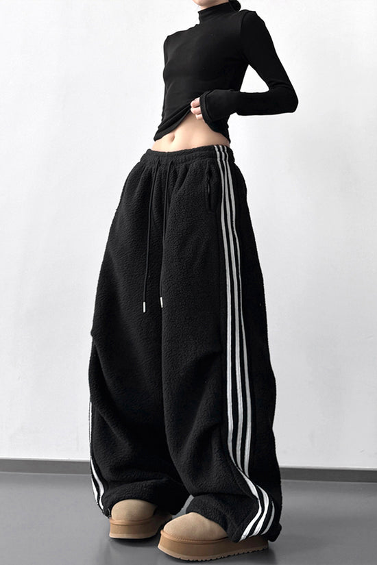 Wide-Leg Drawstring Casual Pants