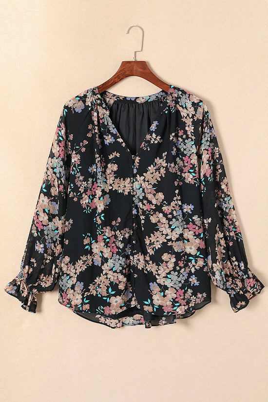 Floral Print Chiffon Blouse
