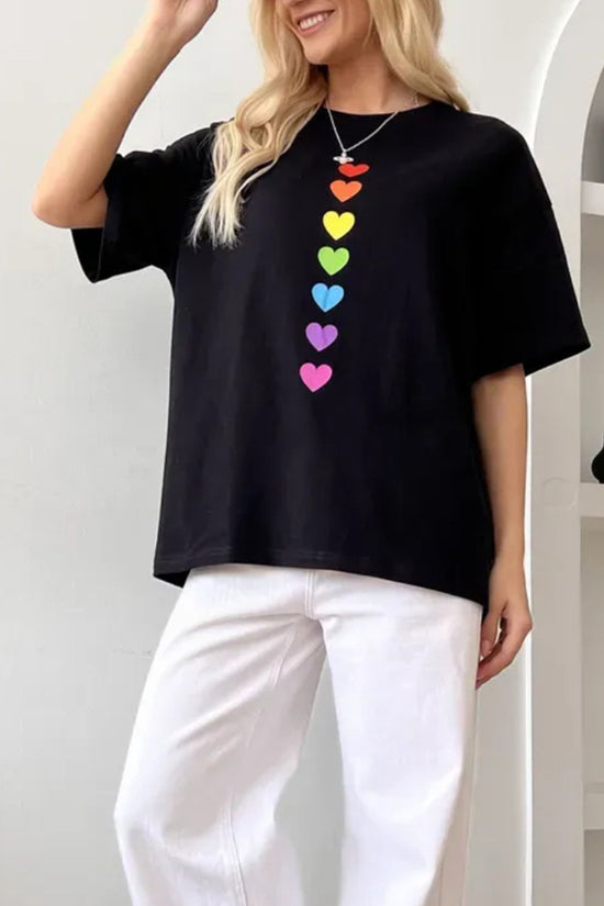 Heart Pattern Casual T-Shirt