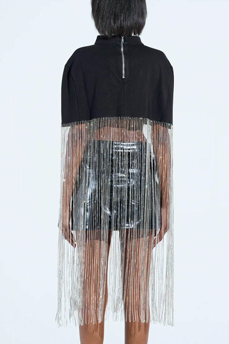 Fringe Hem Sleeveless Cropped Blouse
