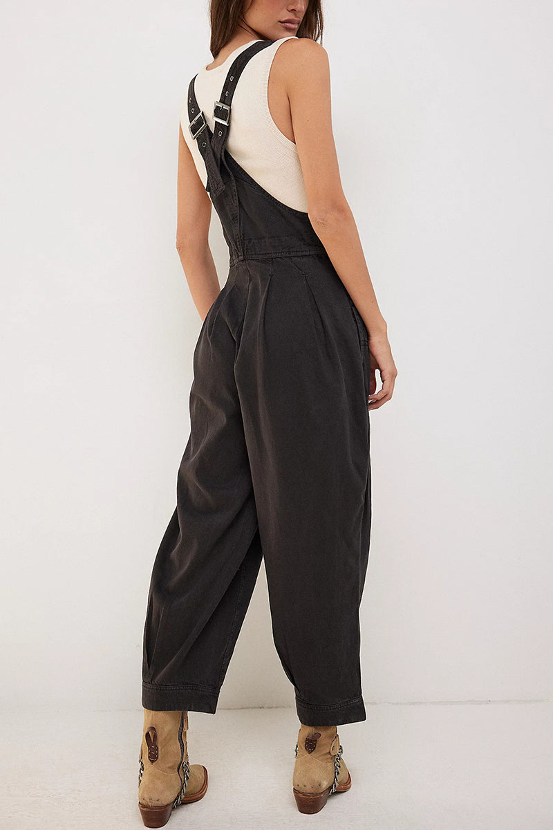 Casual Buttoned Overall Jumpsuit