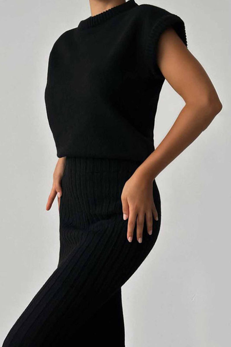 Ribbed Knit Skirt Set