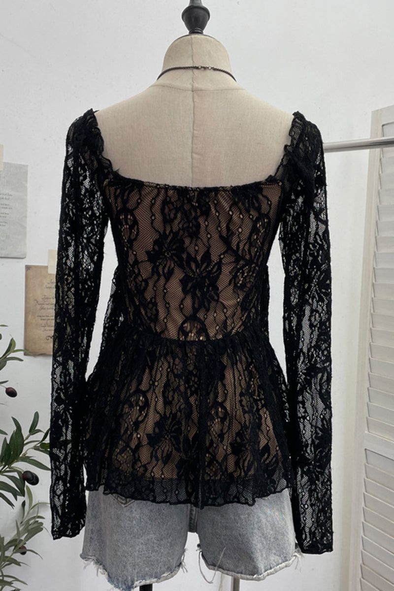 Elegant Lace Long Sleeve Top