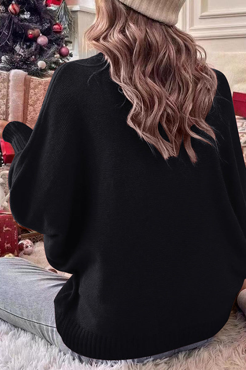 Love Graphic Turtleneck Sweater