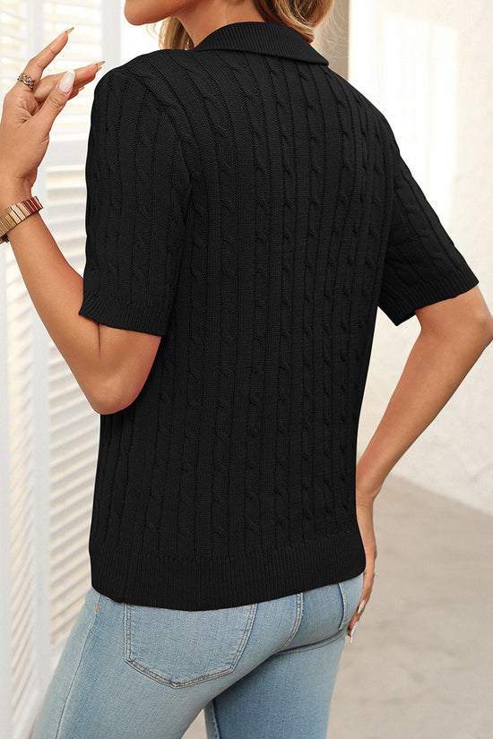 Classic Polo Style Knit T-Shirt