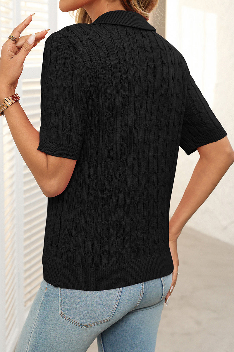 Classic Polo Style Knit T-Shirt