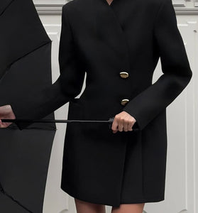 Classic Buttoned Long Sleeve Dress