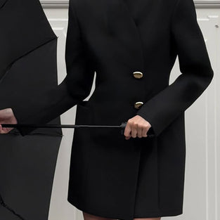 Classic Buttoned Long Sleeve Dress