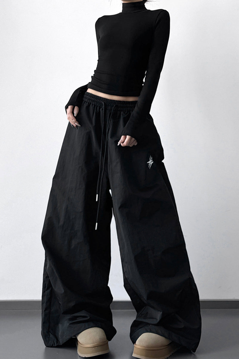 Wide-Leg High Waist Casual Pants