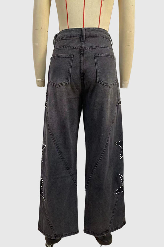 Star-Embellished Straight Jeans
