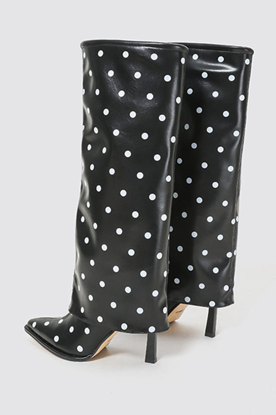 Polka Dot Knee-High Boots