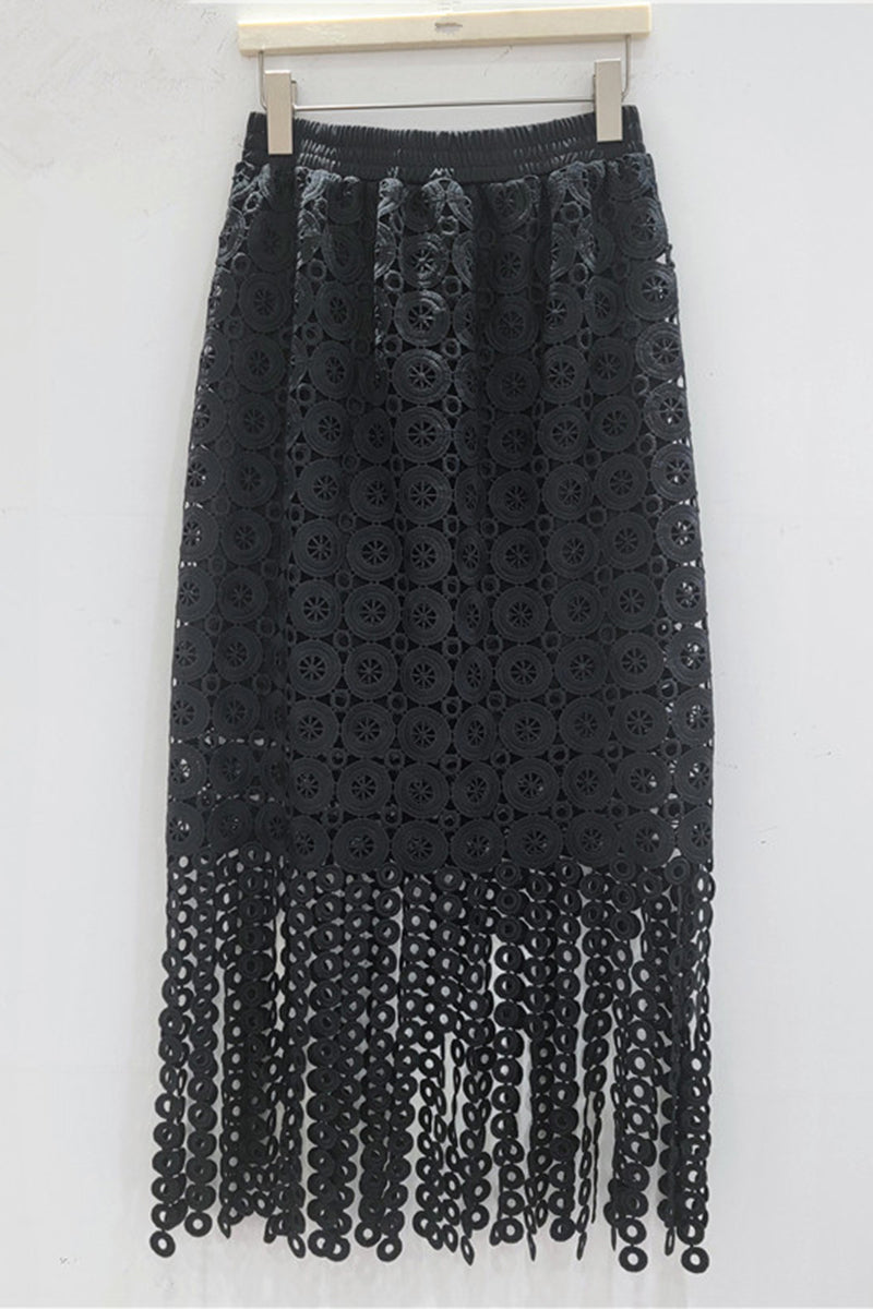 Intricate Crochet Midi Skirt