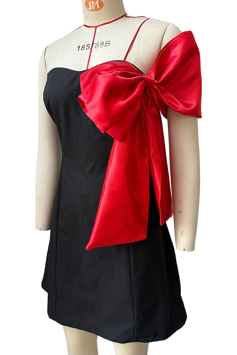 Off-Shoulder Dress with Statement Bow