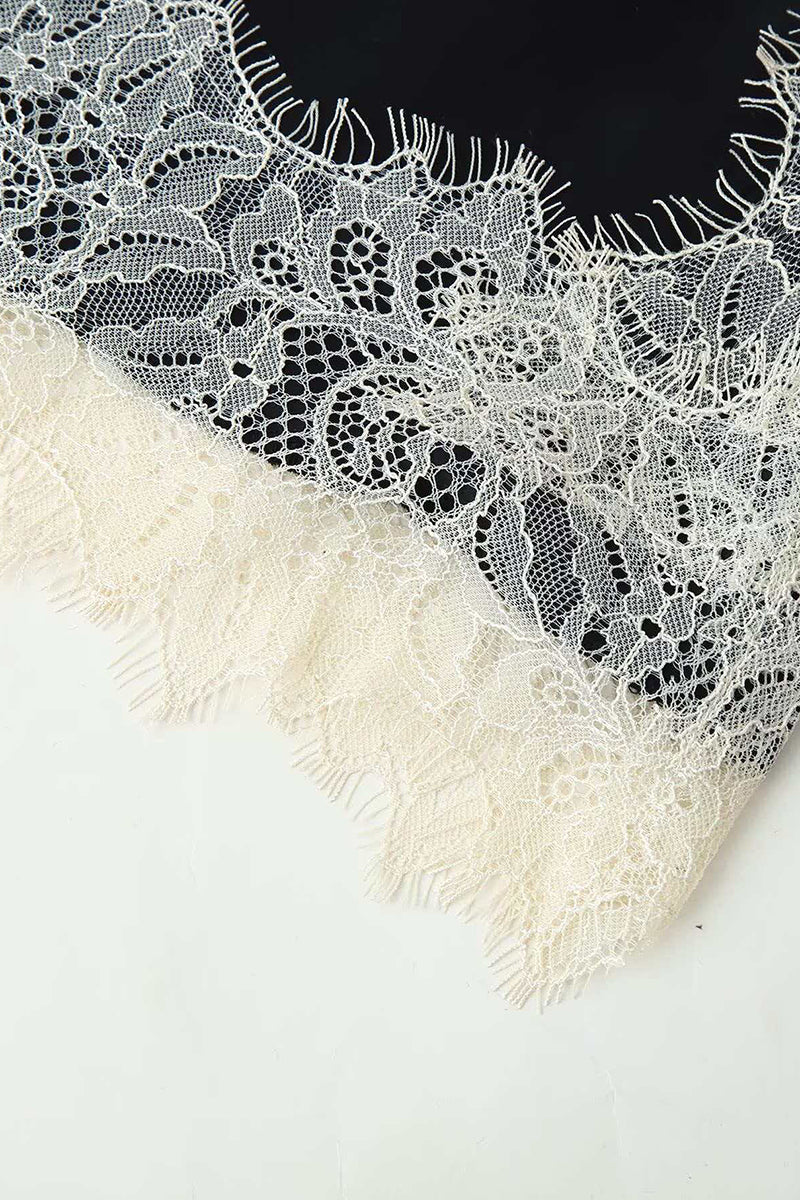 Elegant Lace Trim Mini Dress
