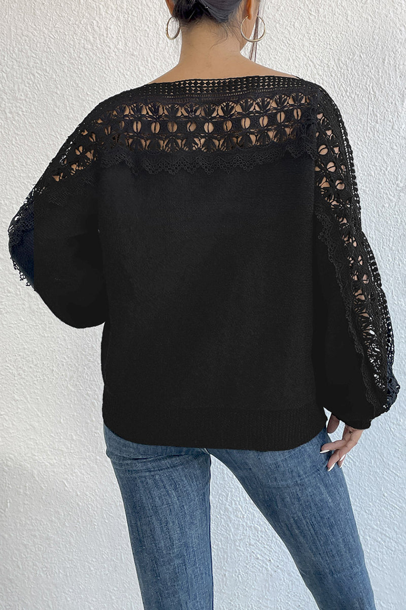 Lace Detail Long Sleeve Sweater