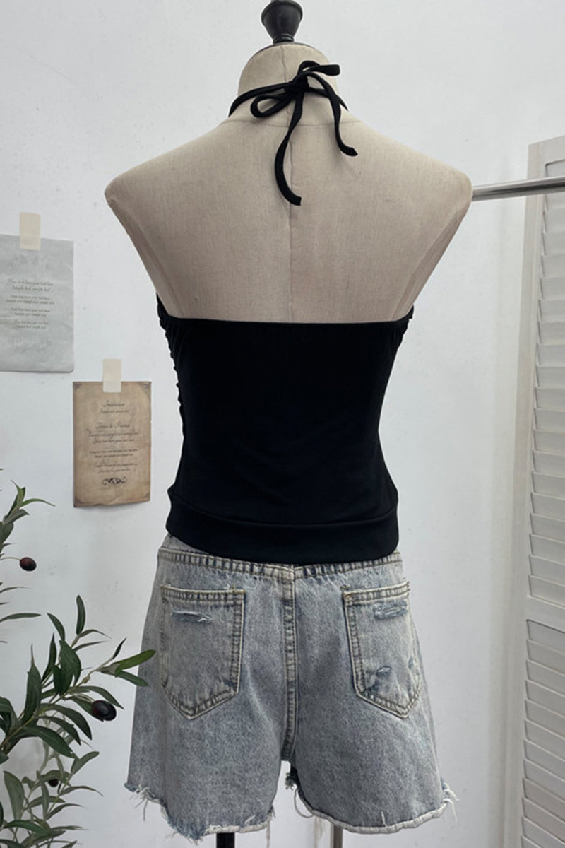 Elegant Gathered Halter Top