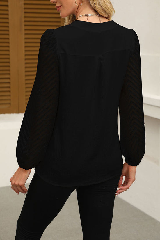 Elegant V-Neck Long Sleeve Blouse