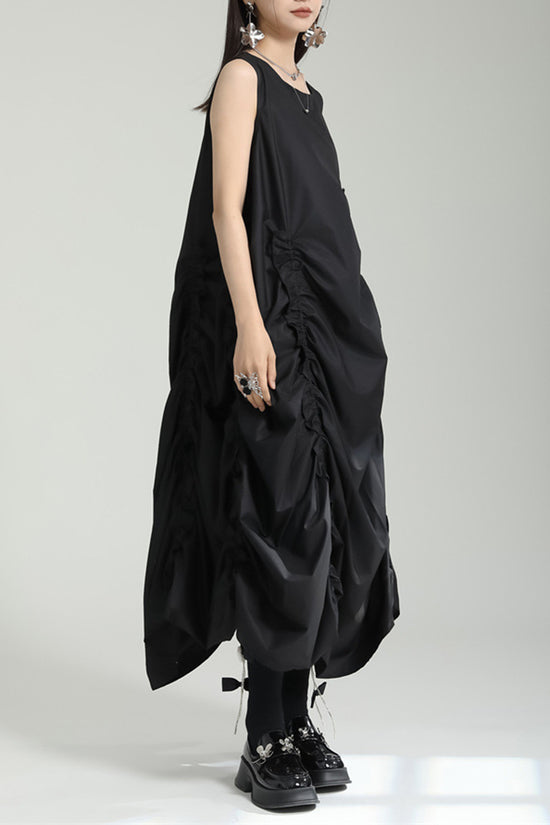 Sleeveless Draped Casual Maxi Dress