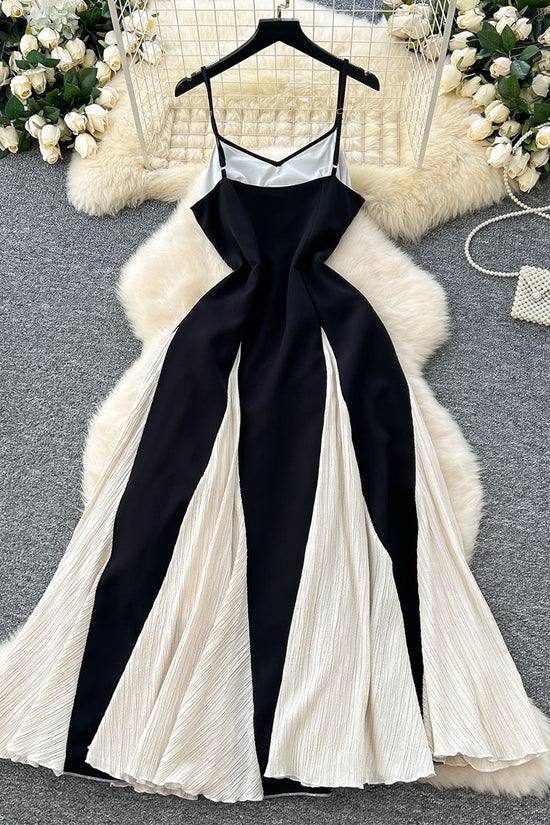 Strappy Contrast Panel Dress
