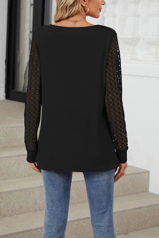 Elegant Lace Sleeve Blouse