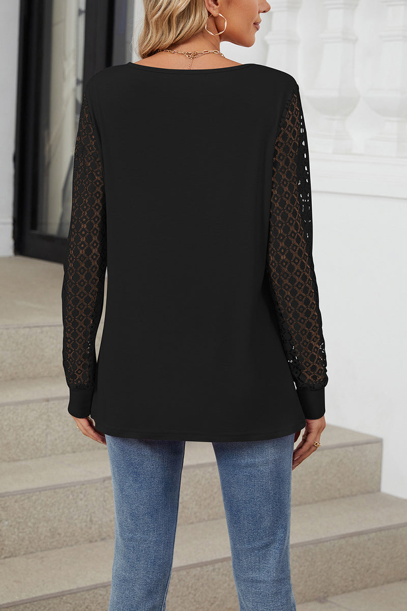 Elegant Lace Sleeve Blouse