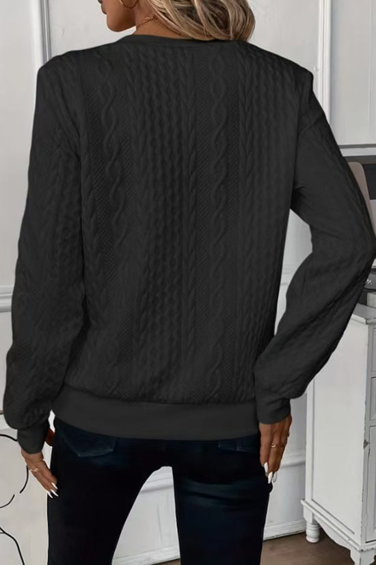 Chic Textured Zip Sweatshirt