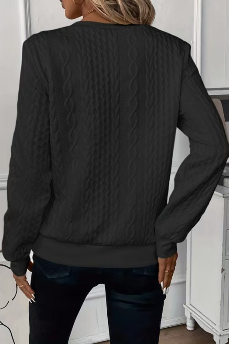 Chic Textured Zip Sweatshirt