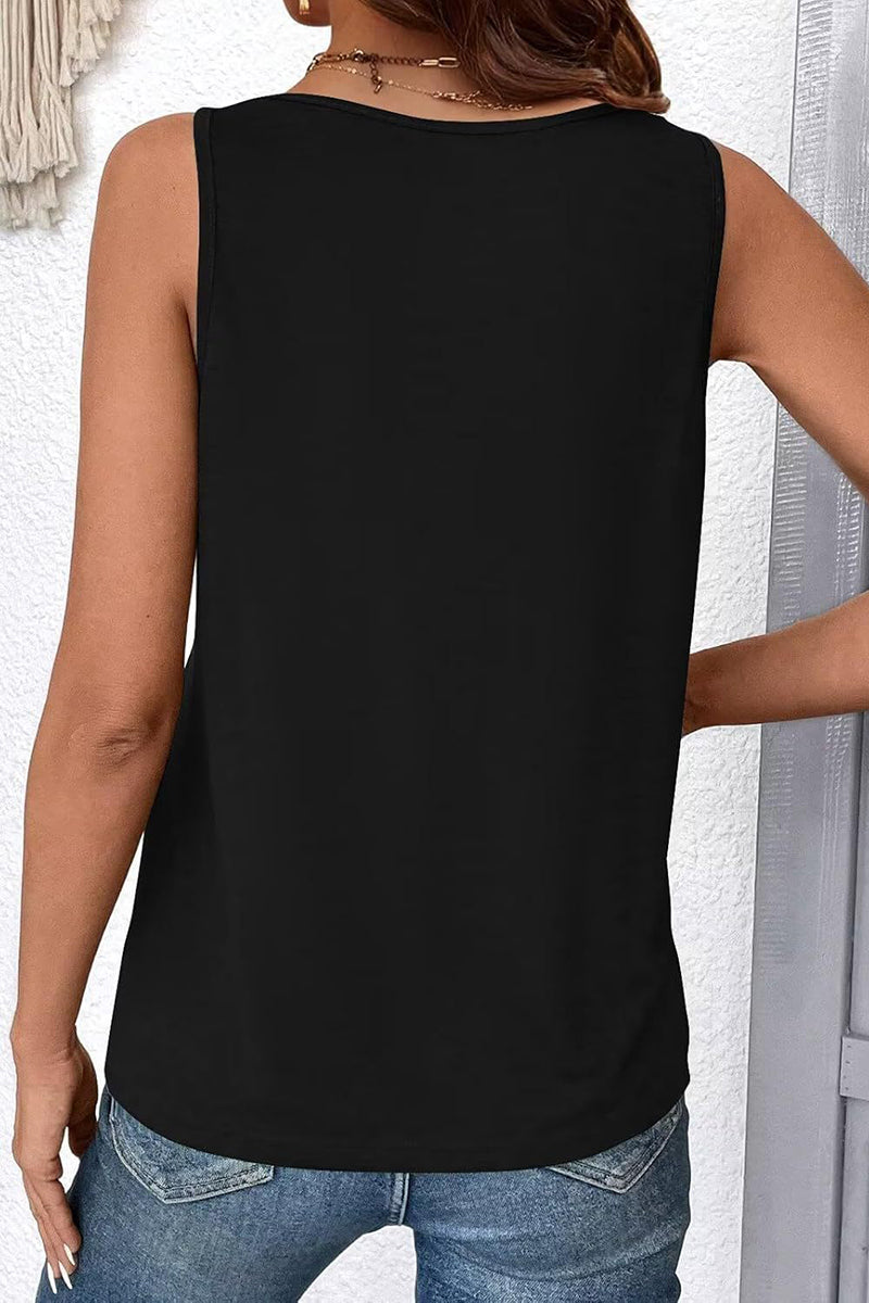 V-Neck Sleeveless Relaxed Fit Tank
