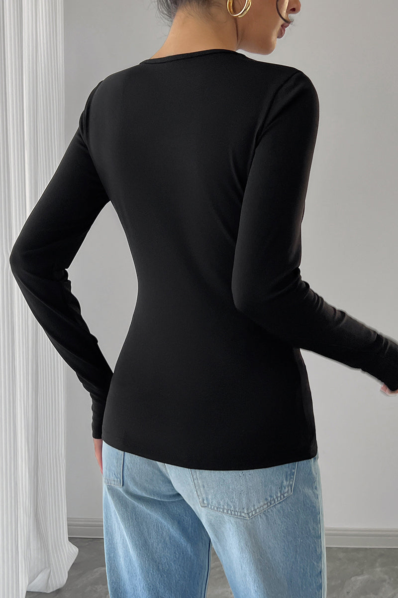Cutout Detail Long Sleeve Top