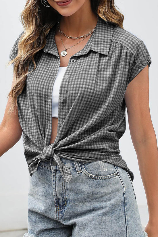 Classic Gingham Short Sleeve Blouse