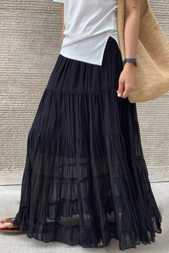 Flowing Tiered Midi Skirt