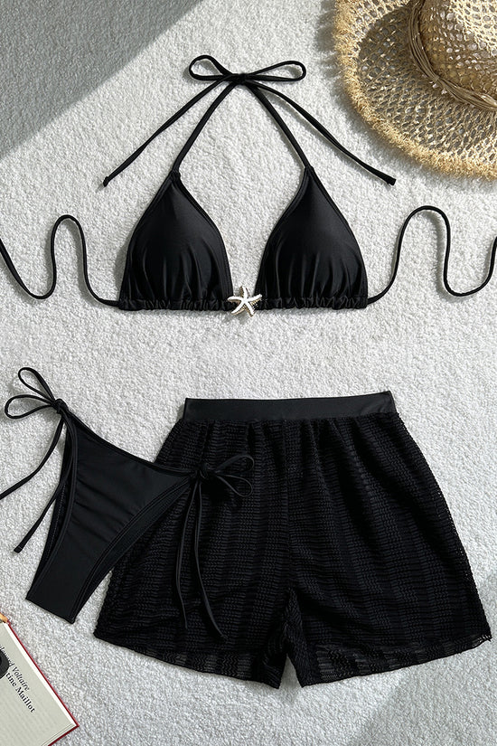 Starfish Bikini Set with Cover-Up Shorts