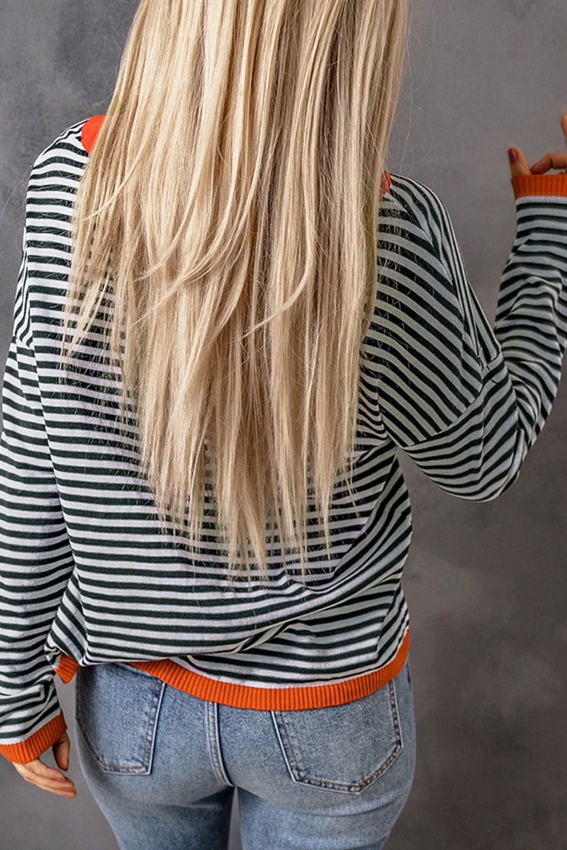 Striped Casual Relaxed Fit Sweater