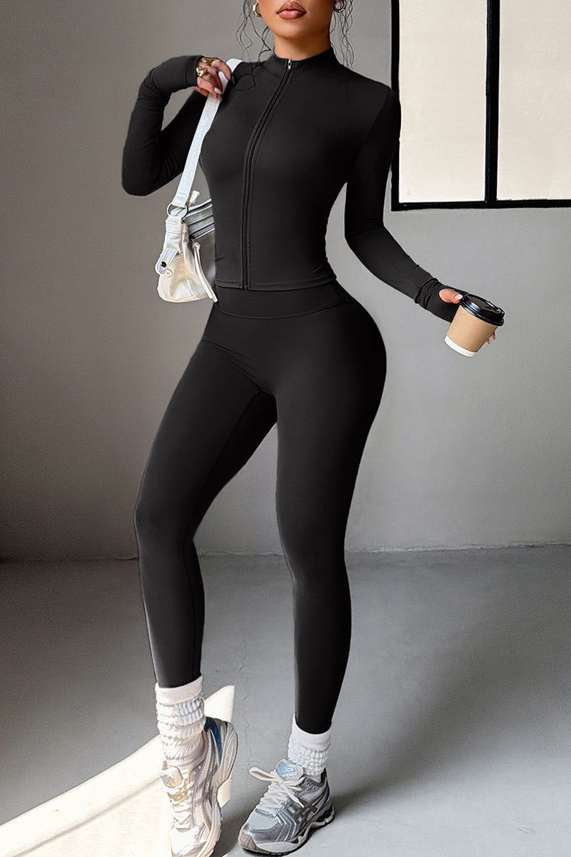 Sleek Zip-Up Activewear Set