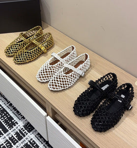 Woven Mesh Buckle Flats