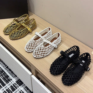 Woven Mesh Buckle Flats
