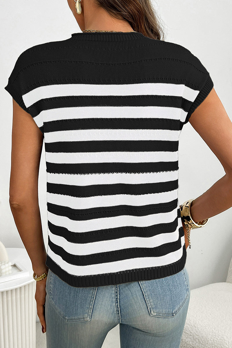 Striped Sleeveless Sweater Vest